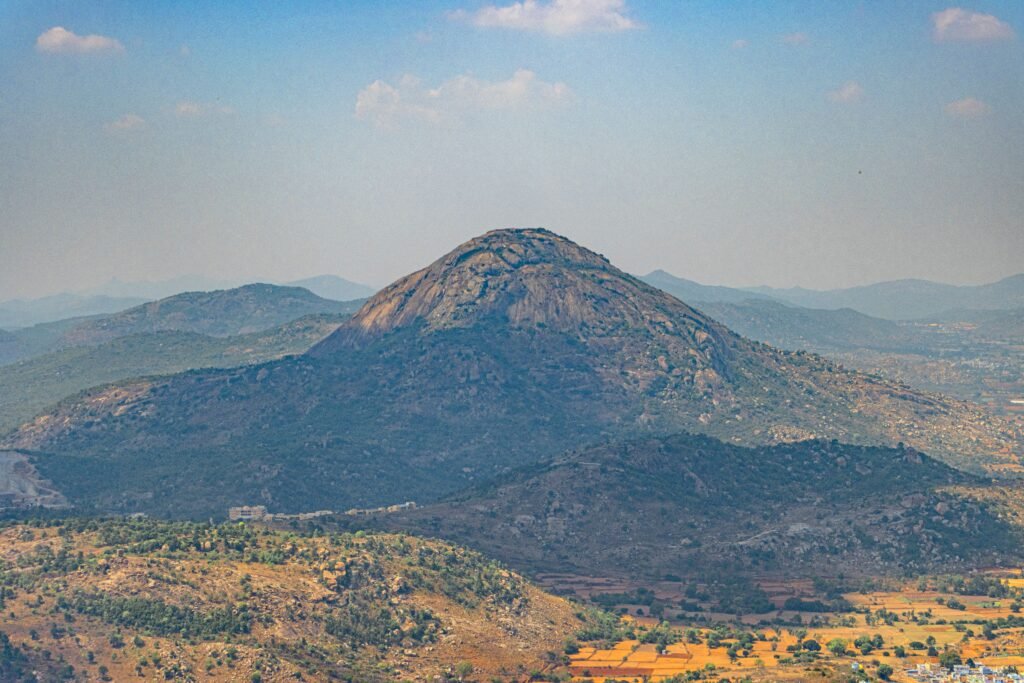Nandi Hills sunrise view with lush green hills and misty landscape near Bangalore
